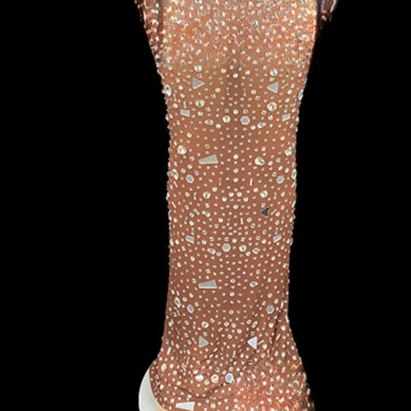 Gorgeous High Luxury Sparkle Crystal Sequins Evening Dress for any Occasion