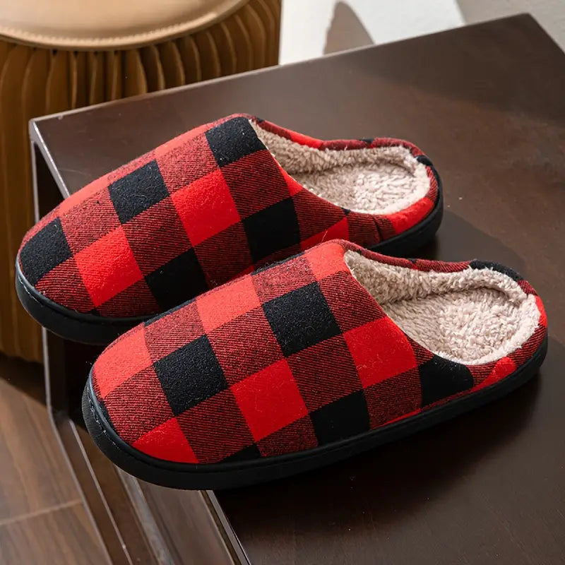 Winter Warmth Plaid Slippers