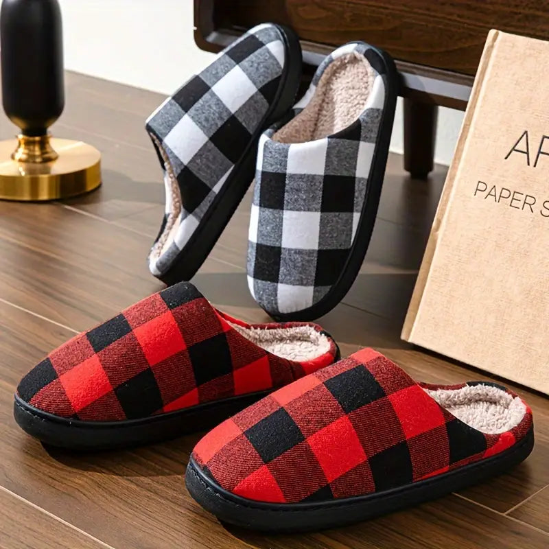 Winter Warmth Plaid Slippers